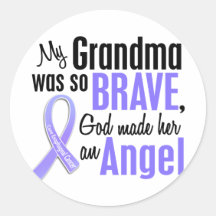 Angel 1 Grandma Esophageal Cancer Round Sticker
