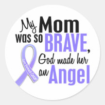 Angel 1 Mom Stomach Cancer Round Sticker