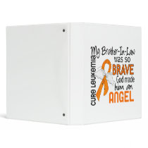 Angel 2 Brother-In-Law Leukemia 3 Ring Binder