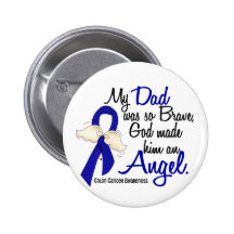 Angel 2 Dad Colon Cancer Pinback Button