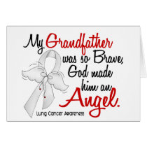 Angel 2 Grandfather Lung Cancer Greeting Cards