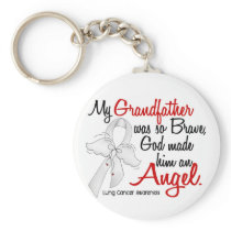 Angel 2 Grandfather Lung Cancer Keychain
