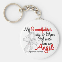 Angel 2 Grandfather Lung Cancer Keychain