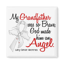 Angel 2 Grandfather Lung Cancer Refrigerator Magnet