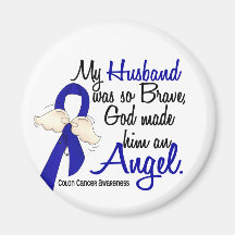 Angel 2 Husband Colon Cancer Magnet