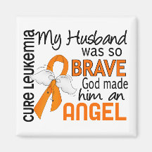 Angel 2 Husband Leukemia Fridge Magnets