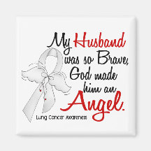 Angel 2 Husband Lung Cancer Magnets