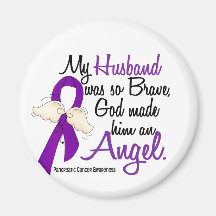 Angel 2 Husband Pancreatic Cancer Fridge Magnets