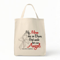 Angel 2 Mom Lung Cancer Tote Bags