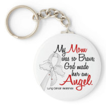 Angel 2 Mom Lung Cancer Keychains