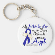 Angel 2 Mother-In-Law Colon Cancer Key Chains
