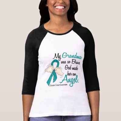 Angel 2 Ovarian Cancer Grandma Tshirts