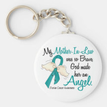 Angel 2 Ovarian Cancer Mother-In-Law Key Chains