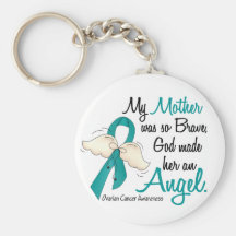 Angel 2 Ovarian Cancer Mother Key Chains
