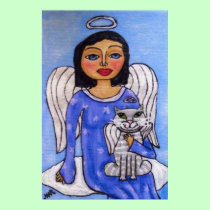 Angel and Cat  On A Cloud posters