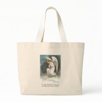 Angel and Crocus Flowers Vintage Easter Canvas Bag