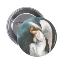 Angel and Crocus Flowers Vintage Easter Buttons