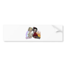 angel and devil cutie girls bumper stickers by doonidesigns angel and devil cutie girls bumper stickers