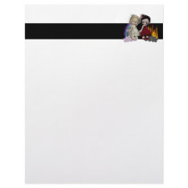 angel and devil cutie girls letterhead design