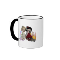 angel and devil cutie girls coffee mugs
