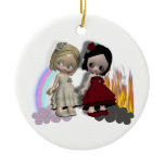 angel and devil cutie girls christmas ornaments