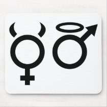 angel and devil icon mouse pad