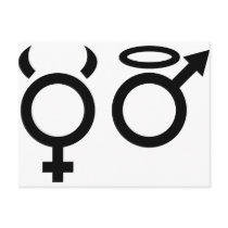 angel and devil icon post card