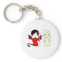Angel and devil keychains