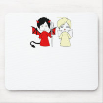 Angel and devil mouse pads