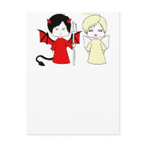 Angel and devil postcards