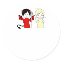 Angel and devil sticker