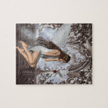 Angel and Her Dove Jigsaw Puzzles
