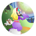 Angel and Shepherds Round Sticker