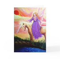 Angel and Unicorn Greeting Card