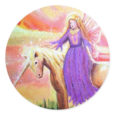 Angel and Unicorn - Sticker by SusanRodio