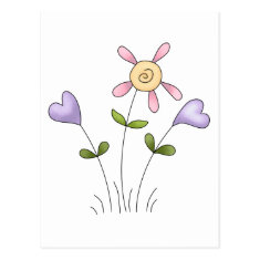 Angel Antics · Flower Hearts · Purple Postcard
