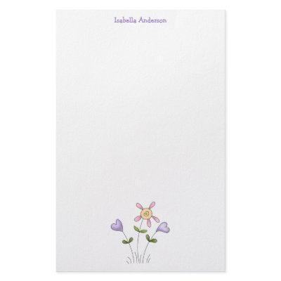 Angel Antics · Flowerhearts Purple Stationery Paper by CSCountryCuties