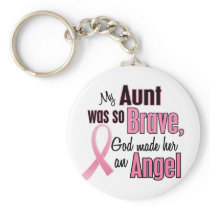 Angel AUNT Breast Cancer T-Shirts & Apparel Key Chain