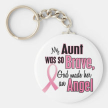 Angel AUNT Breast Cancer T-Shirts & Apparel Key Chain