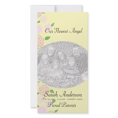 Angel Baby girl Photo Card Template by partypassion