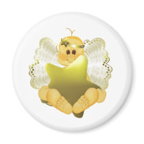 Angel Baby with Gold Star magnets by new_baby Angel Baby with Gold Star magnets