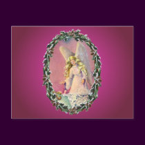 ANGEL, BABY & WREATH by SHARON SHARPE postcards