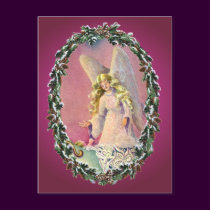 ANGEL, BABY & WREATH by SHARON SHARPE postcards
