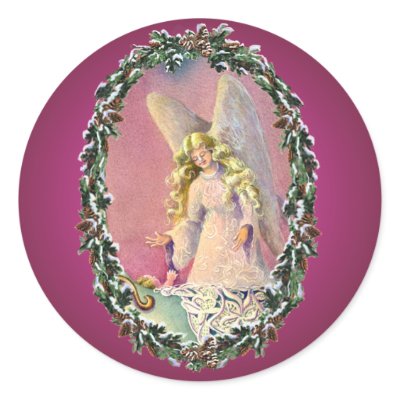 ANGEL, BABY & WREATH by SHARON SHARPE Stickers by sharonsharpe