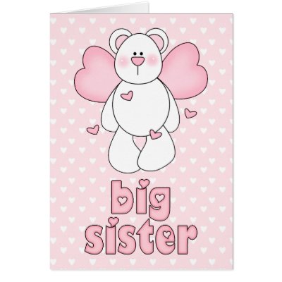 Angel Bear Big Sister Cards by Kewlkids