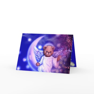 Angel Bear Holidays Card by elenaind