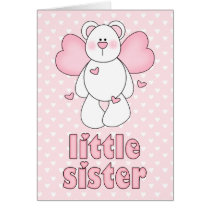 Angel Bear Little Sister Card