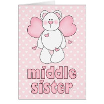 Angel Bear Middle Sister Greeting Cards