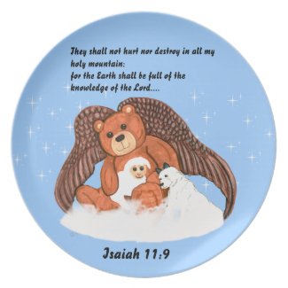 Angel Bear with Bible Verse Plate