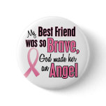 Angel BEST FRIEND Breast Cancer T-Shirts & Apparel Pinback Button